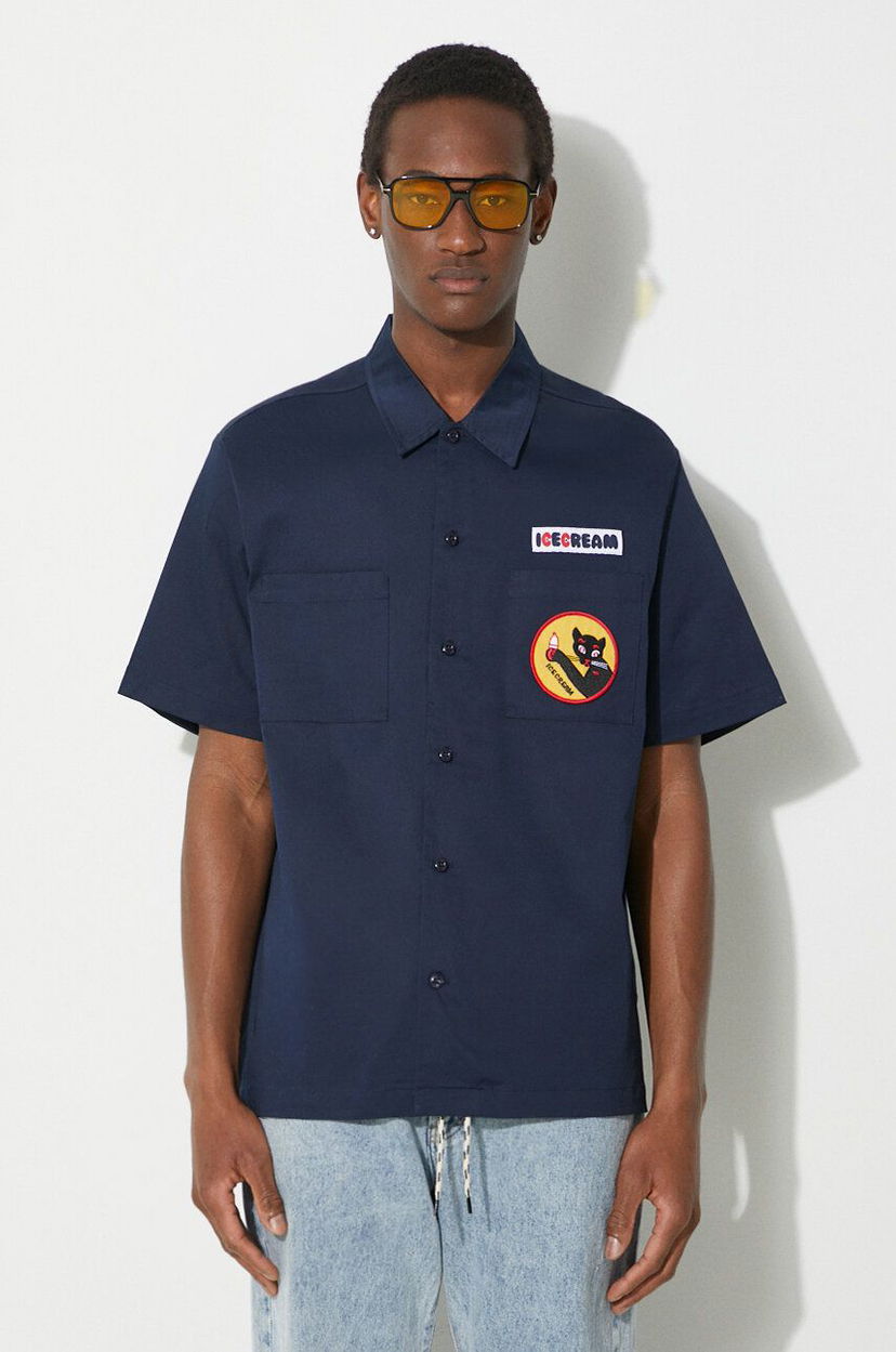 Skjorta BBC IceCream ICECREAM Waitress Camp Collar Shirt Mörkblå | IC24117