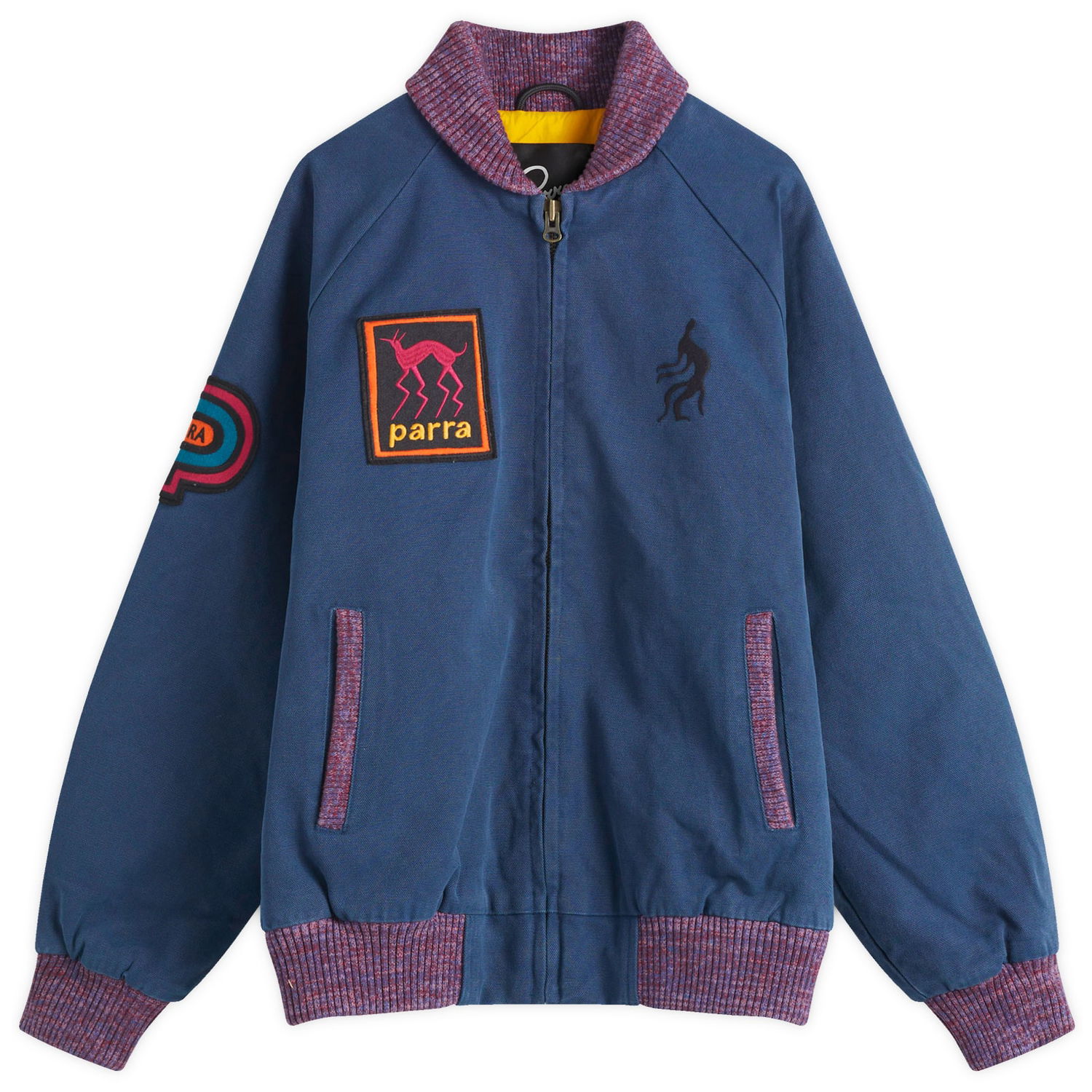 Bomberjacka By Parra Parra Skull Stalker Varsity Jacket, Size Large Blå | 53145-BLU, 0
