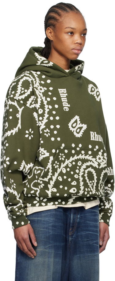 Sweatshirt Rhude Rhude Bandana Print Hoodie Grön | RHPS25HO10012, 4