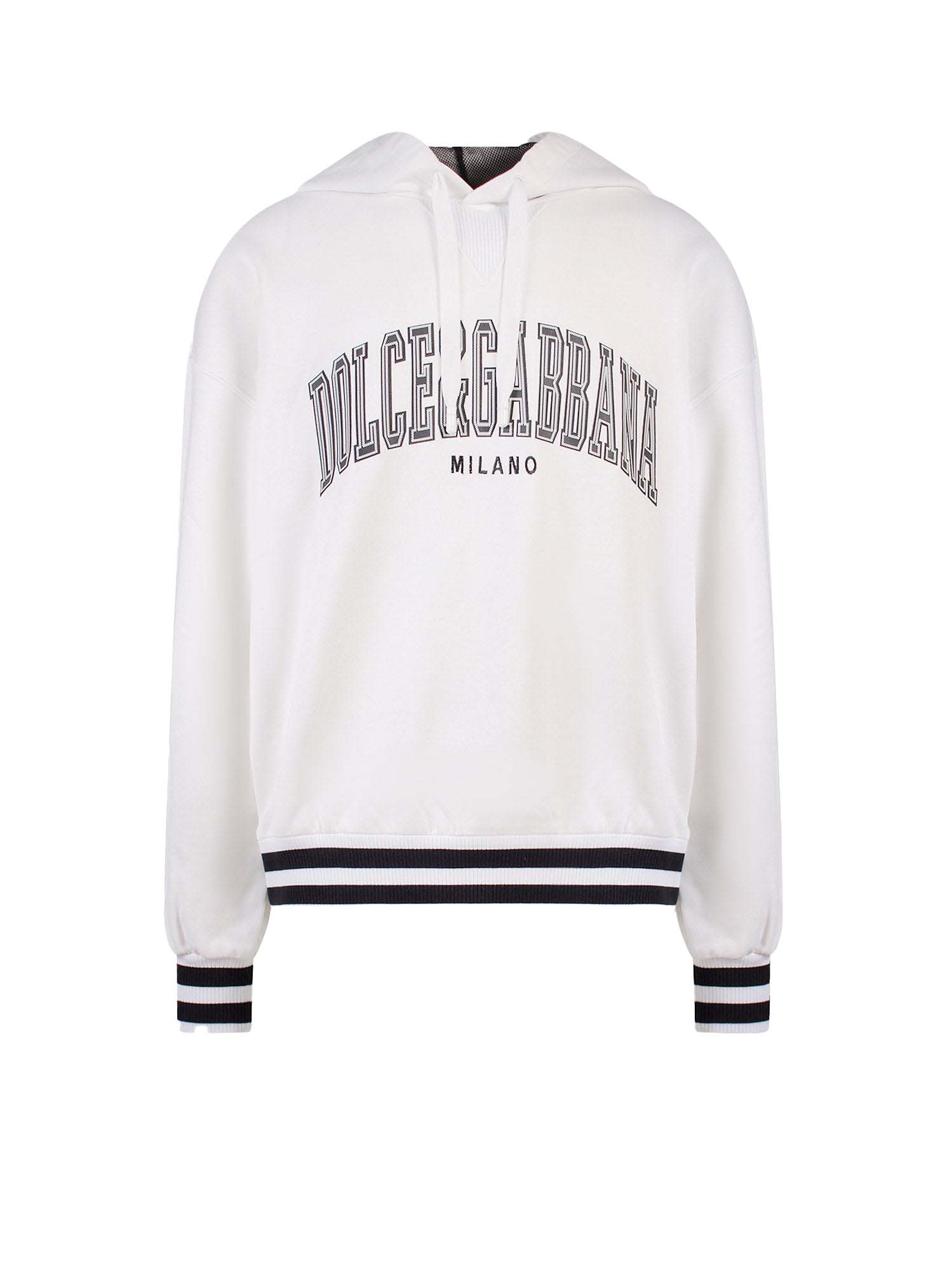 Sweatshirt Dolce & Gabbana Man Cotton Maxi Logo Patch Sweatshirt White Vit | G9XM3ZFU7DU#W0111, 0