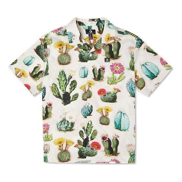 Skjorta Converse Converse Plant Printed Resort Shirt Vit | 10023277-A03