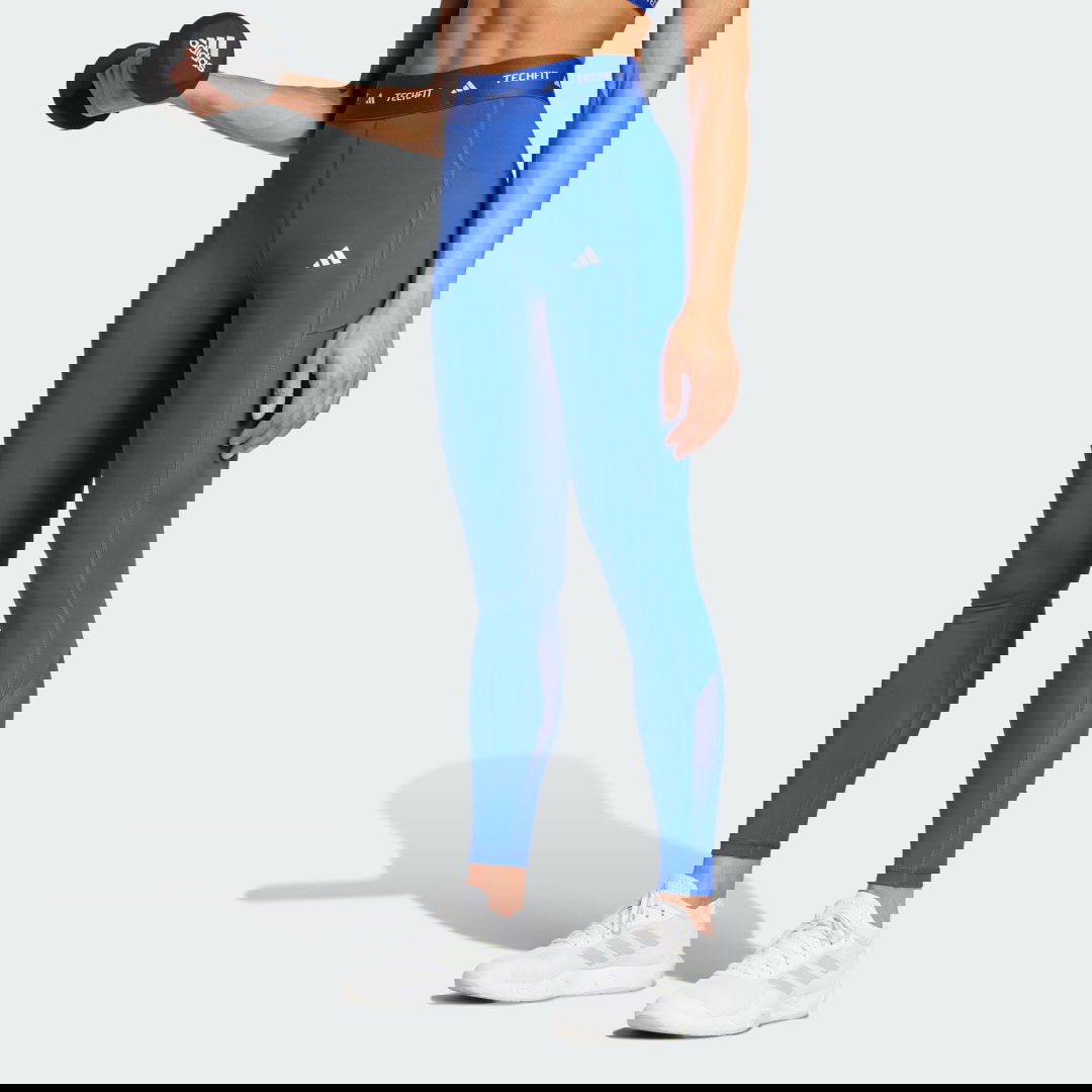 Damasker adidas Performance Techfit Stash Pocket Full-Length Blå | IX4994, 1