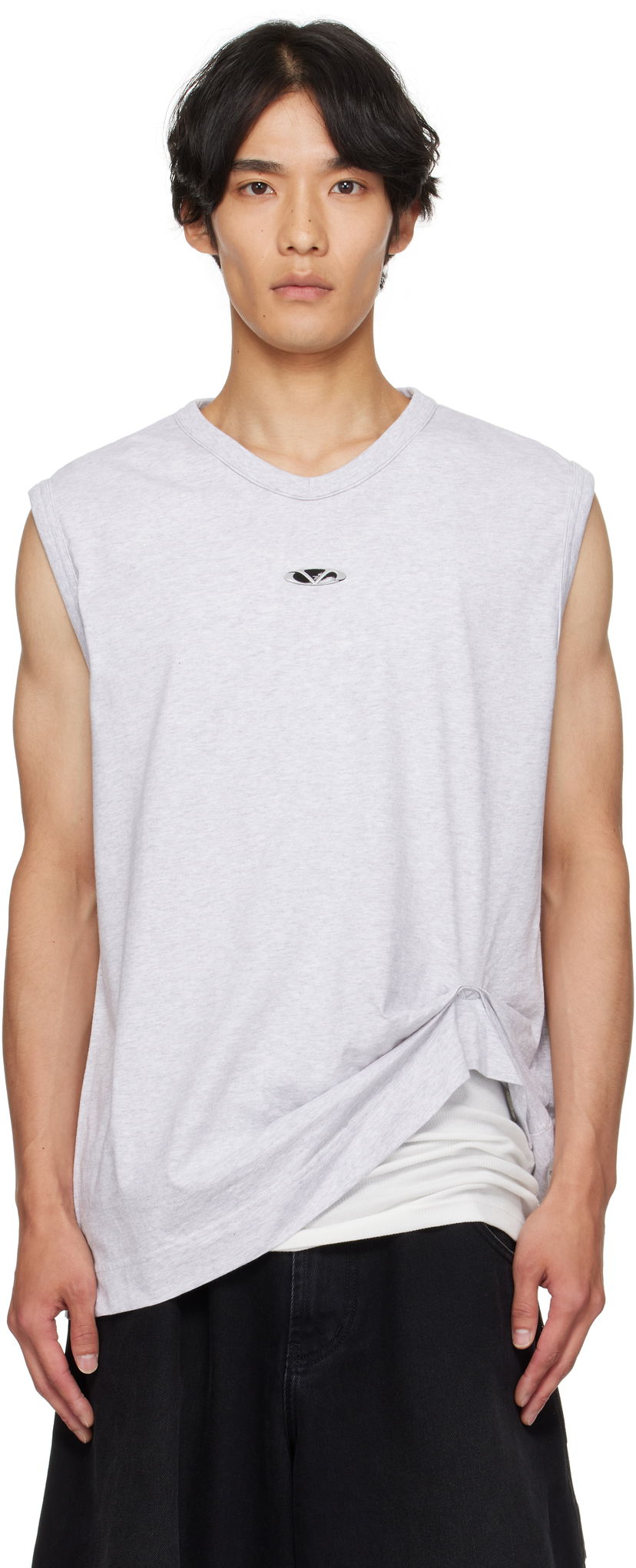 Linne VETEMENTS Vetements Oval Logo Jersey Tank Top Grå | UH76TR550G