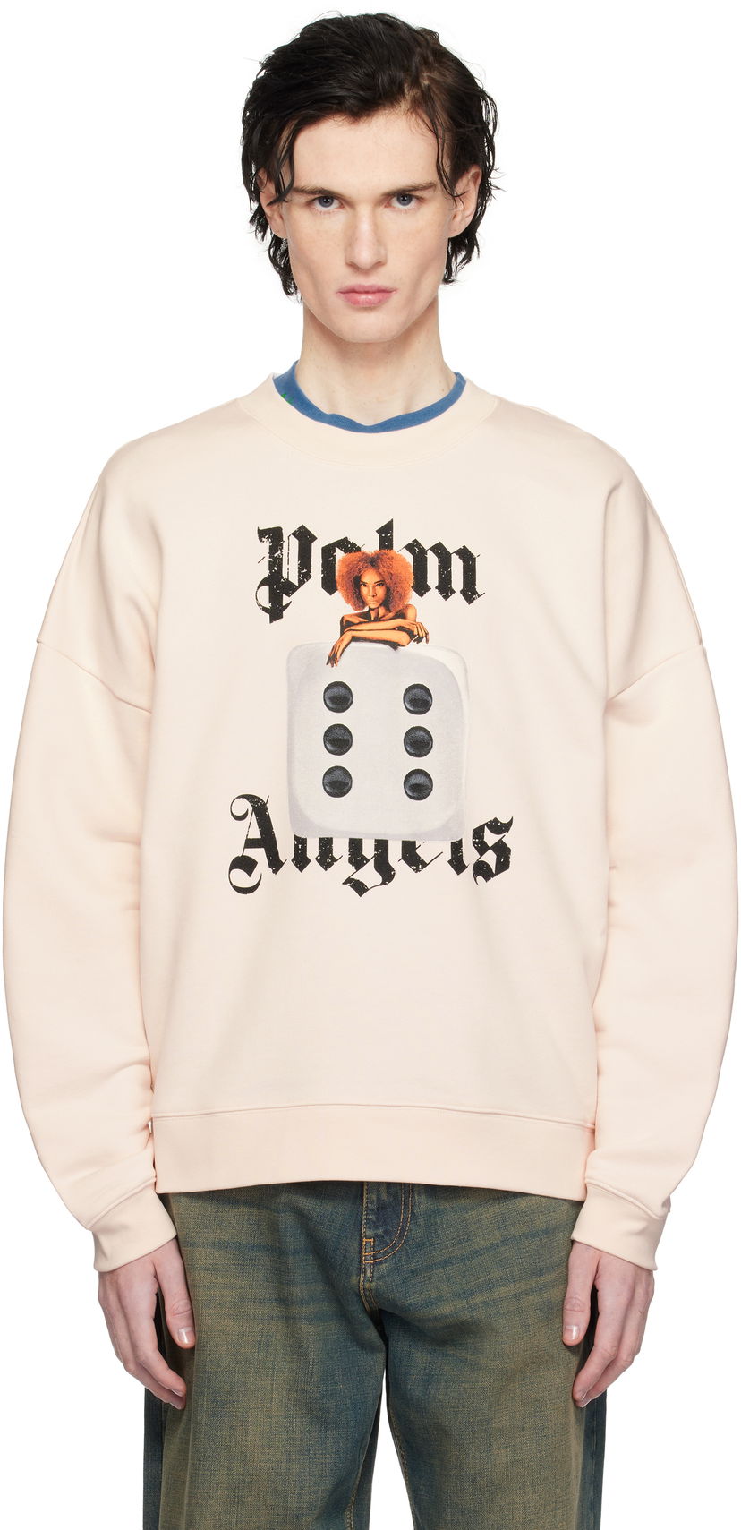 Sweatshirt Palm Angels Holly Pin Up Graphic Sweatshirt Rosa | PMBA080S25FLE0033C10