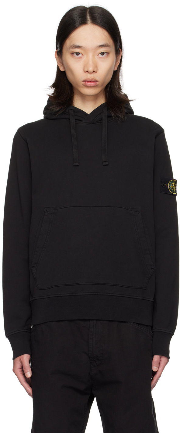 Sweatshirt Stone Island Black Patch Hoodie Svart | 811564151