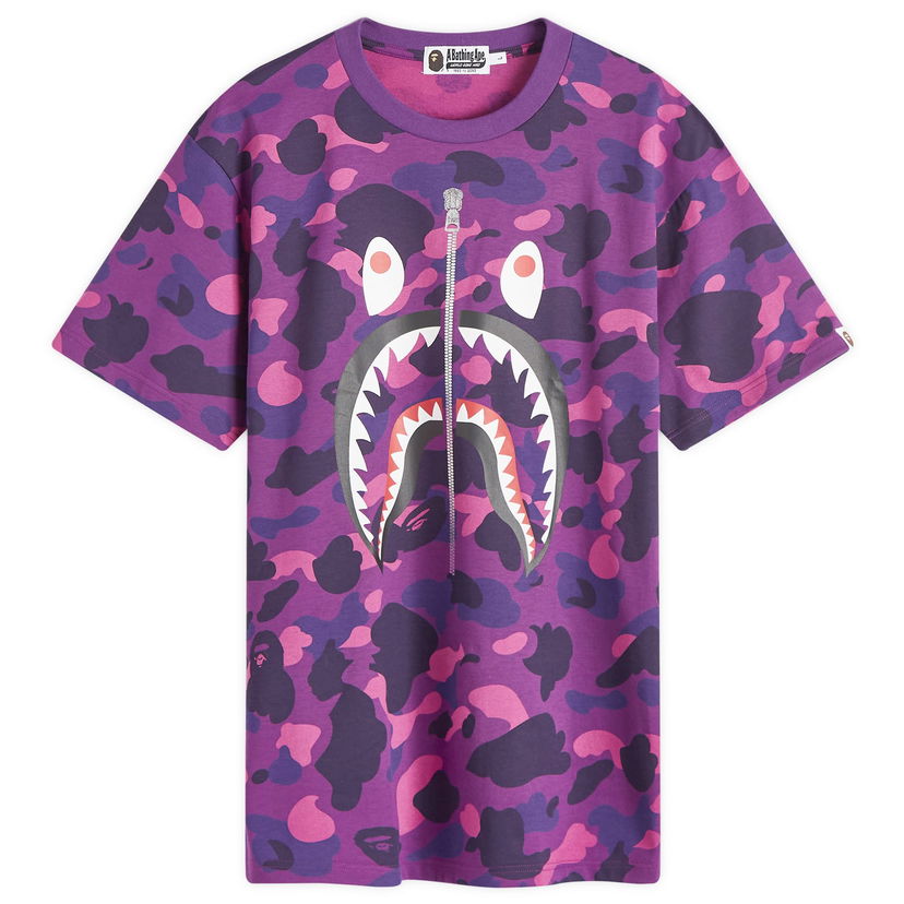 T-shirt BAPE All Over Colour Camo Shark T-Shirt Purpur | 001CSK801008M-PUR