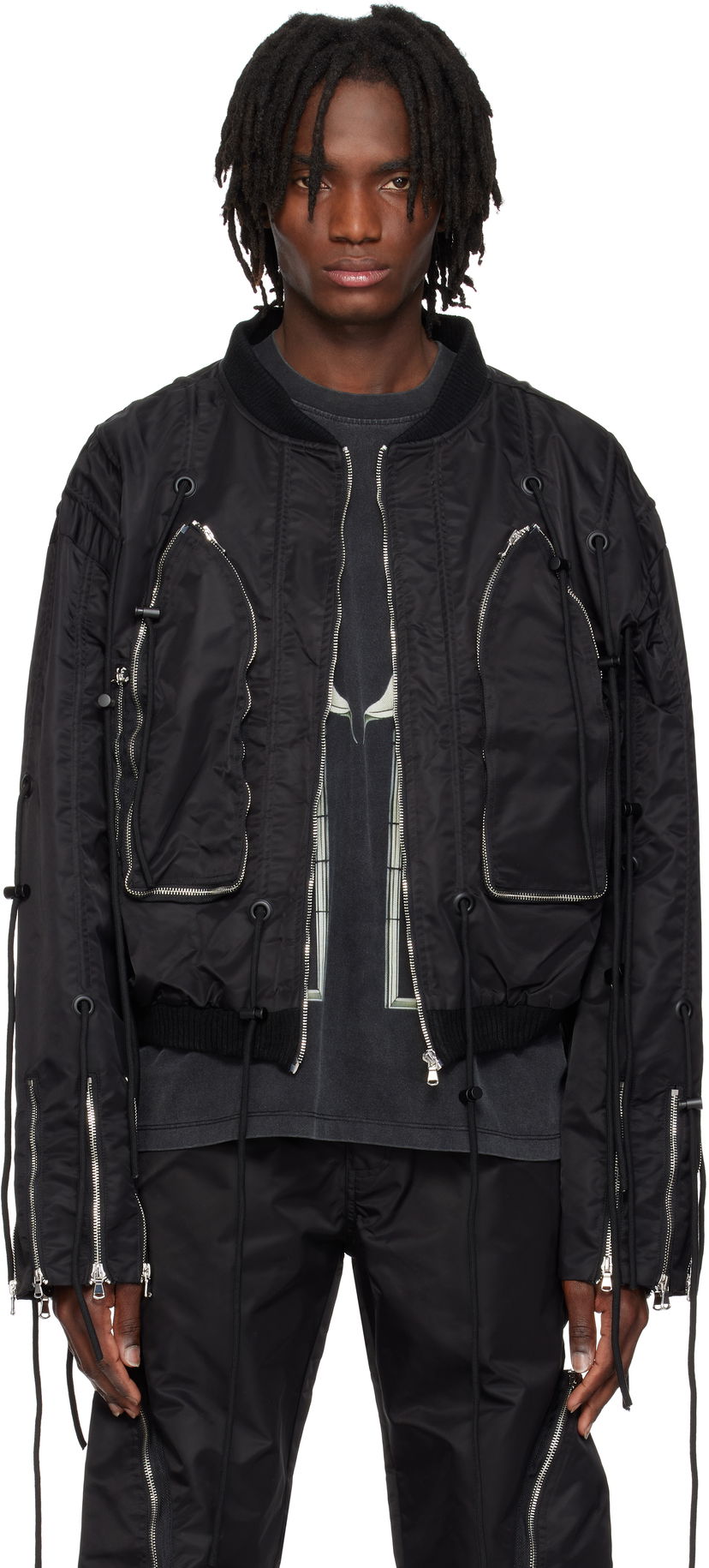 Bomberjacka Who Decides War Who Decides War String Theory Bomber Jacket Svart | 1131410002SS25