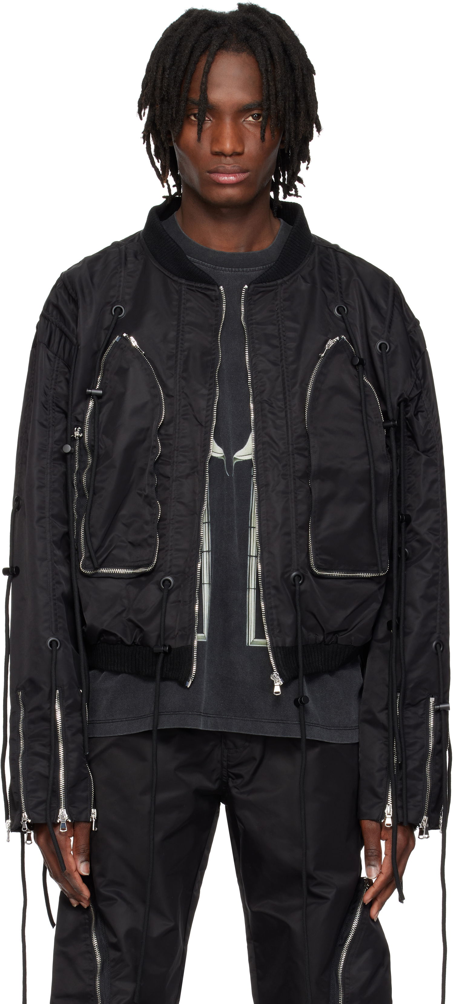 Bomberjacka Who Decides War Who Decides War String Theory Bomber Jacket Svart | 1131410002SS25, 0