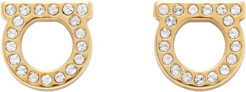 Örhängen FERRAGAMO Salvatore Ferragamo Gancini Crystal Earrings Metallisk | 696576