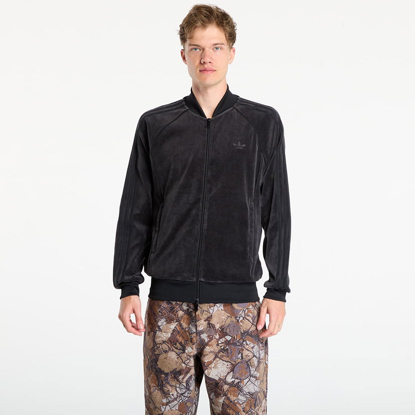 Sweatshirt adidas Originals Sweatshirt adidas SST Adicolor Velour Track Top Black Svart | JX1559