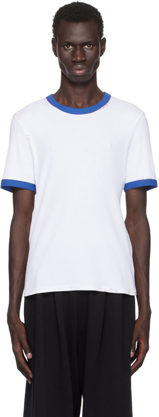 T-shirt Marni Marni Ringer T-Shirt Vit | HUMU0300QS UTC404