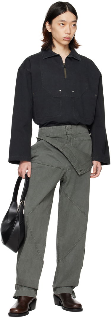 Skjorta Dion Lee Rivet Detail Long Sleeve Shirt Svart | C5039PS24, 3