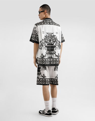 Shorts Dolce & Gabbana Dolce & Gabbana Majolica-Print Poplin Shorts Vit | GV37ATHH5ECI33TN, 2