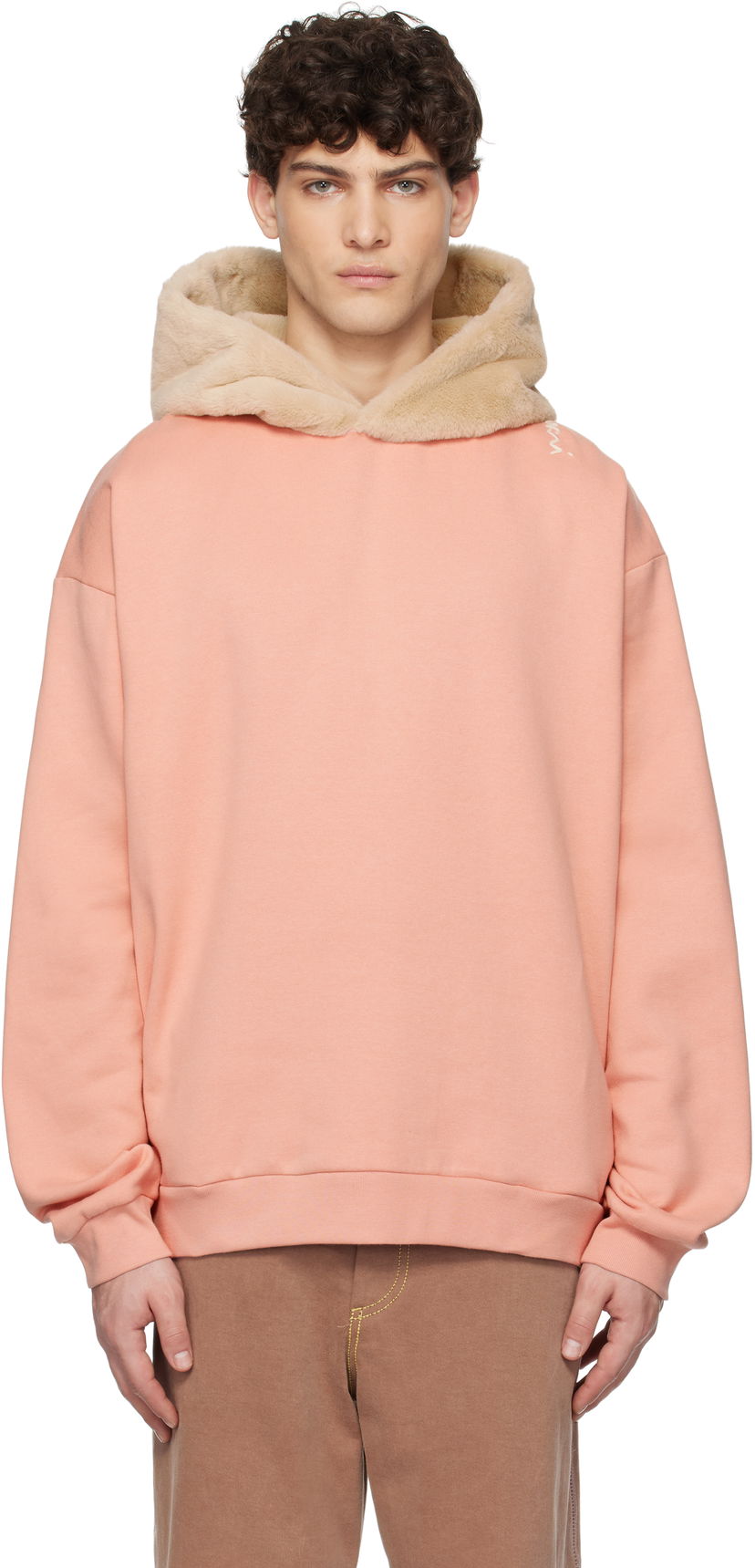 Sweatshirt Marni Marni Brushed Organic Cotton Hoodie Rosa | FUMU0067SQ UTC269