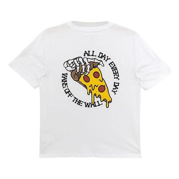 T-shirt Vans Vans Skeleton Pizza Graphic T-Shirt Vit | VN0A5F3SWHT, 0
