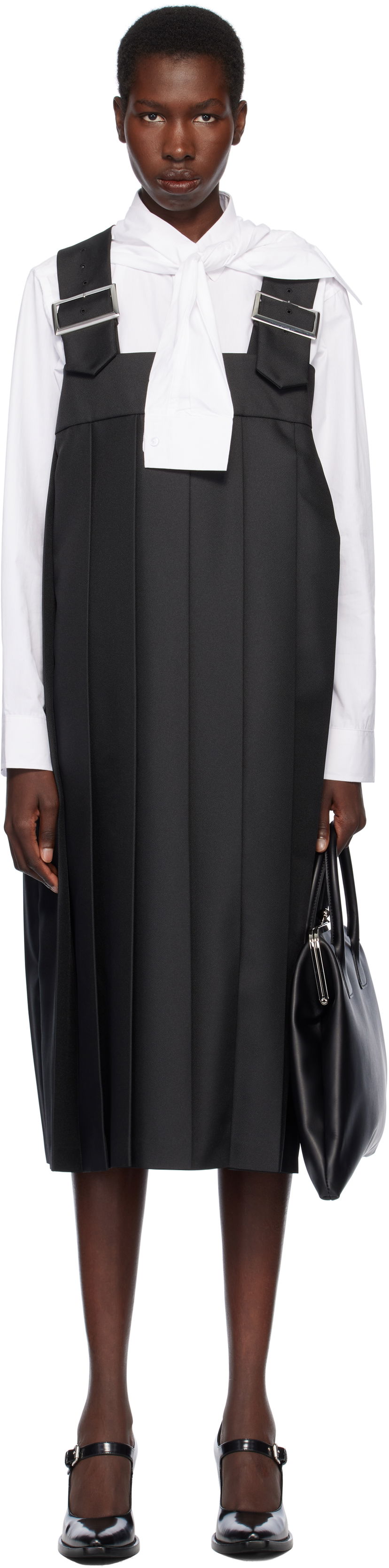 Klä Comme des Garçons Comme des Garçons Gabardine Midi Dress Svart | RO-A005-051-1