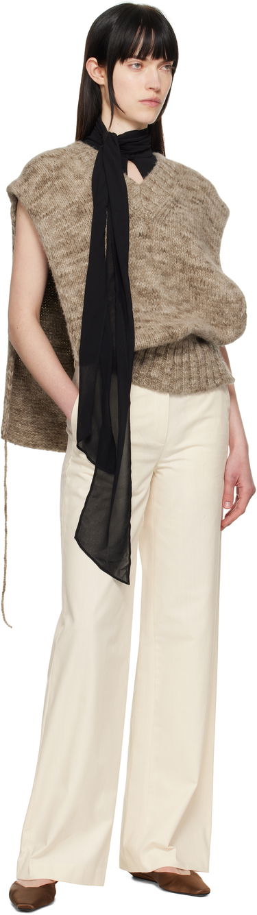 Byxor A.P.C. A.P.C. Margaret Wide-Leg Trousers Beige | COHFU-F08476, 3