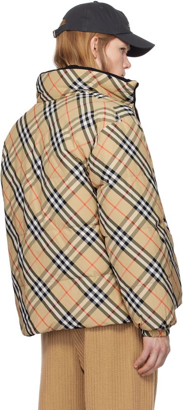 Pufferjacka Burberry Burberry Reversible Check Down Puffer Jacket Beige | 8103931, 2