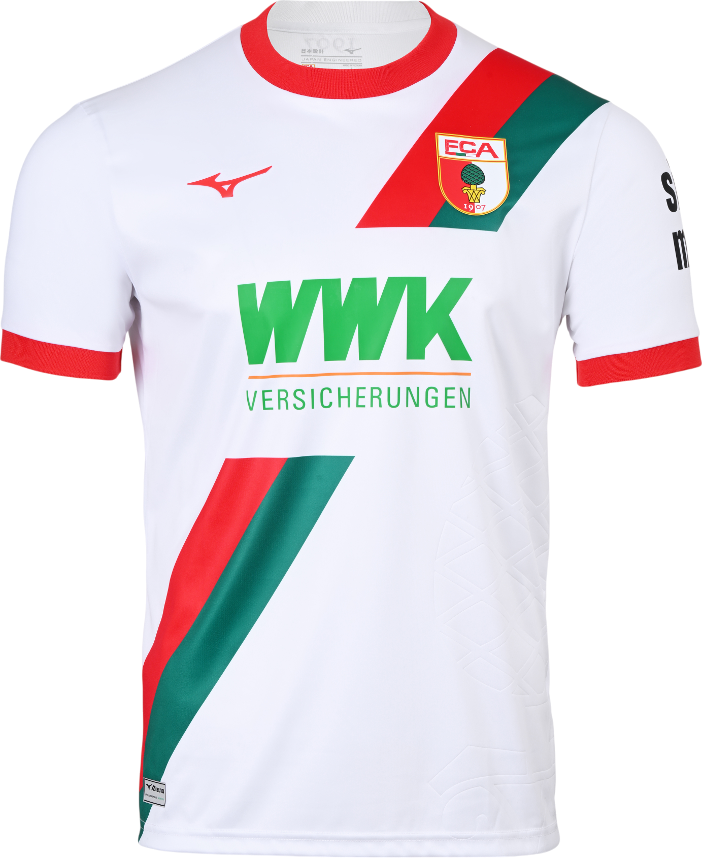 Jersey Mizuno FC Augsburg Home Jersey 2025/26 Vit | p2gacx10-01, 1