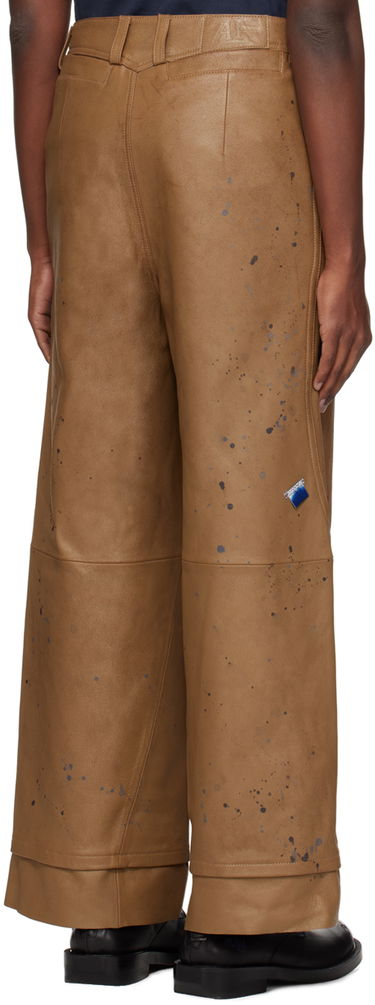 Byxor ADER ERROR Paint Splatter Leather Wide-Leg Pants Brun | BN01SSBT0103BR, 2