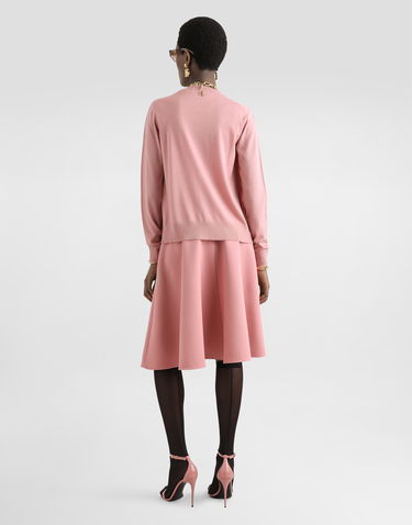 Kjol Dolce & Gabbana Dolce & Gabbana Woolen Midi Circle Skirt Rosa | F4C02TFU2L8F0473, 2