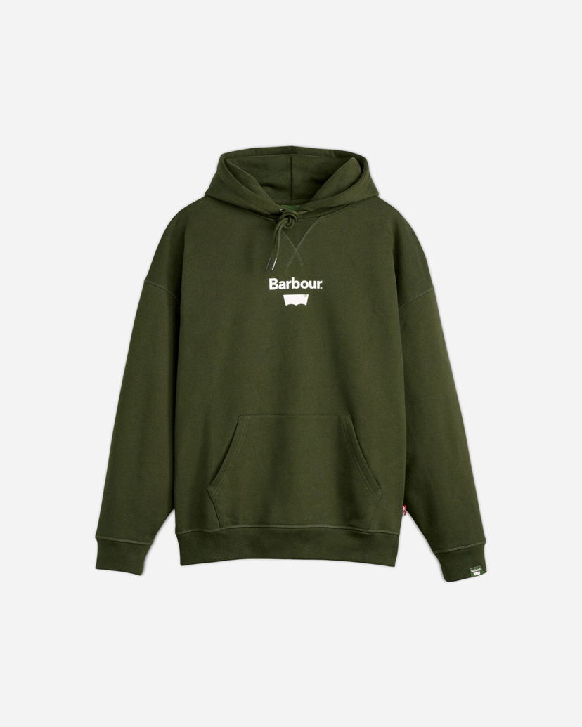 Sweatshirt Levi's Graphic Pouch Pocket Drawstring Hoodie Grön | 008GM00050 001