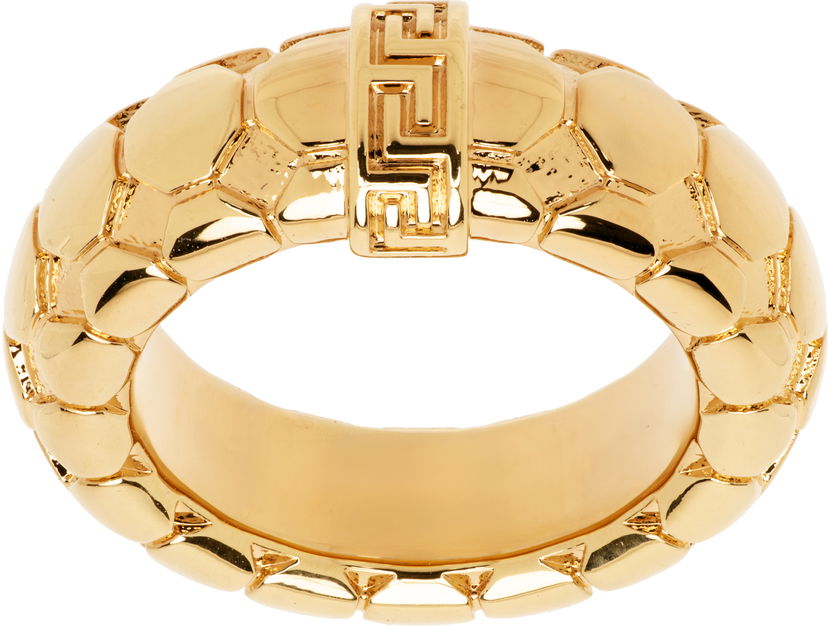 Ringa Versace Versace Greca Snake Gold Ring Gul | 1020545_1A00620