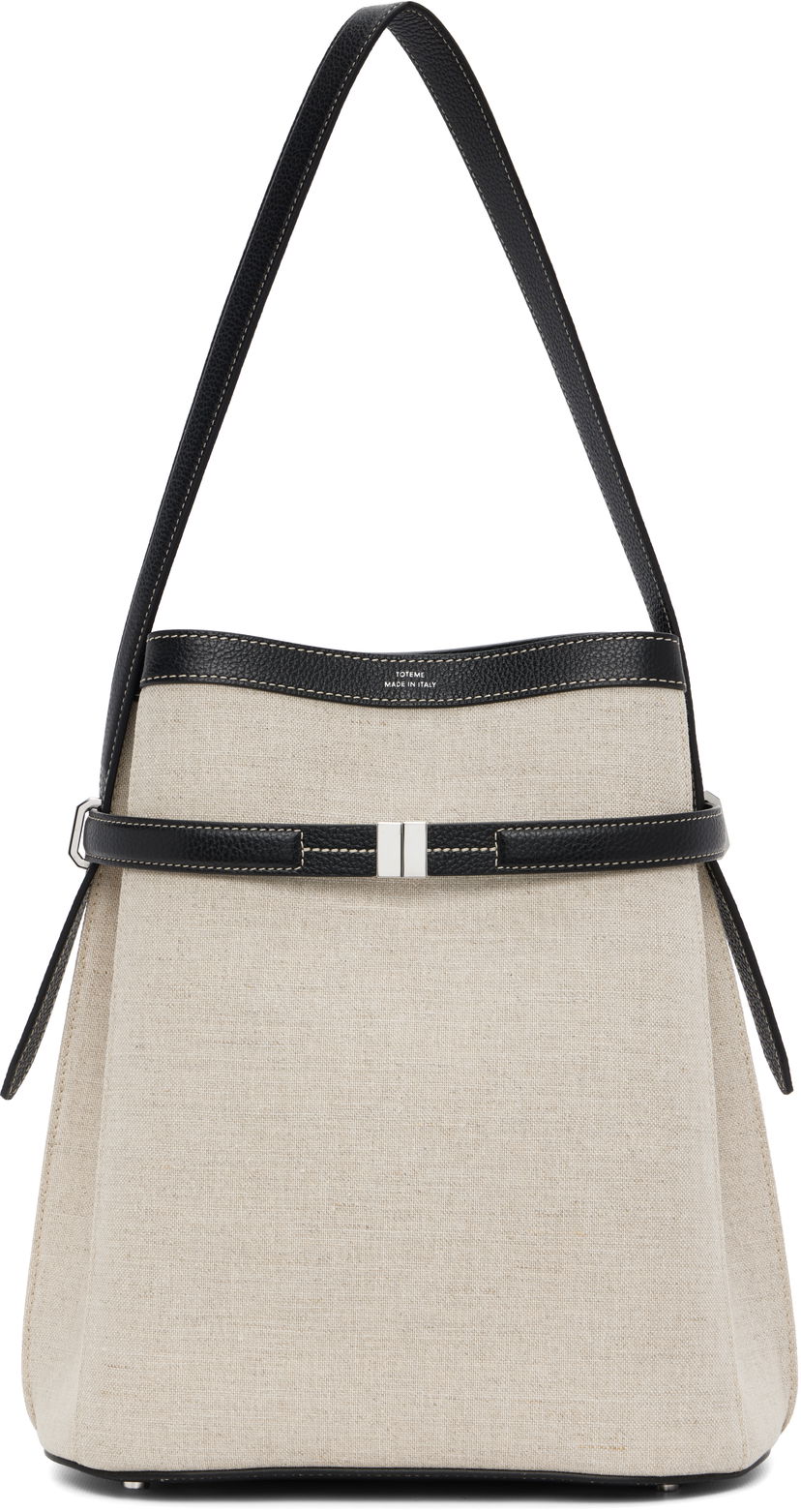 Handväska TOTEME TOTEME Belted Canvas Bucket Bag Svart | 244-WAL0048-FB0234