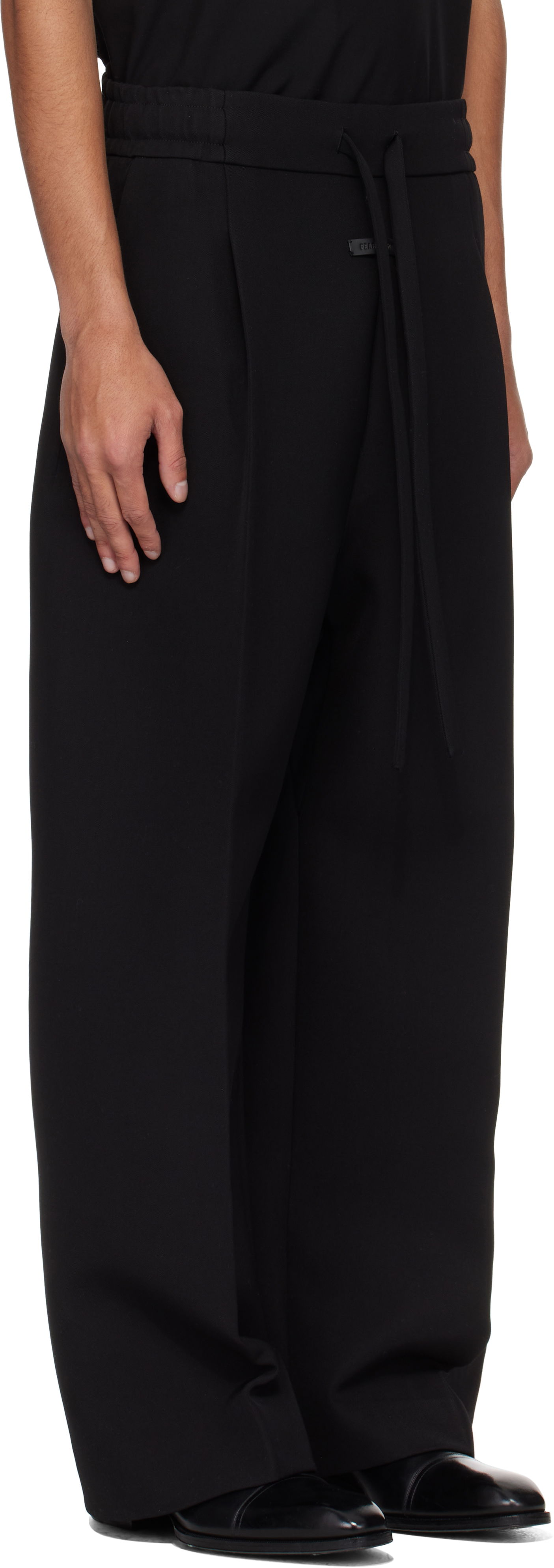 Byxor Fear of God Fear of God Drawstring Wide Leg Trousers Svart | FGE240-407WCT, 1
