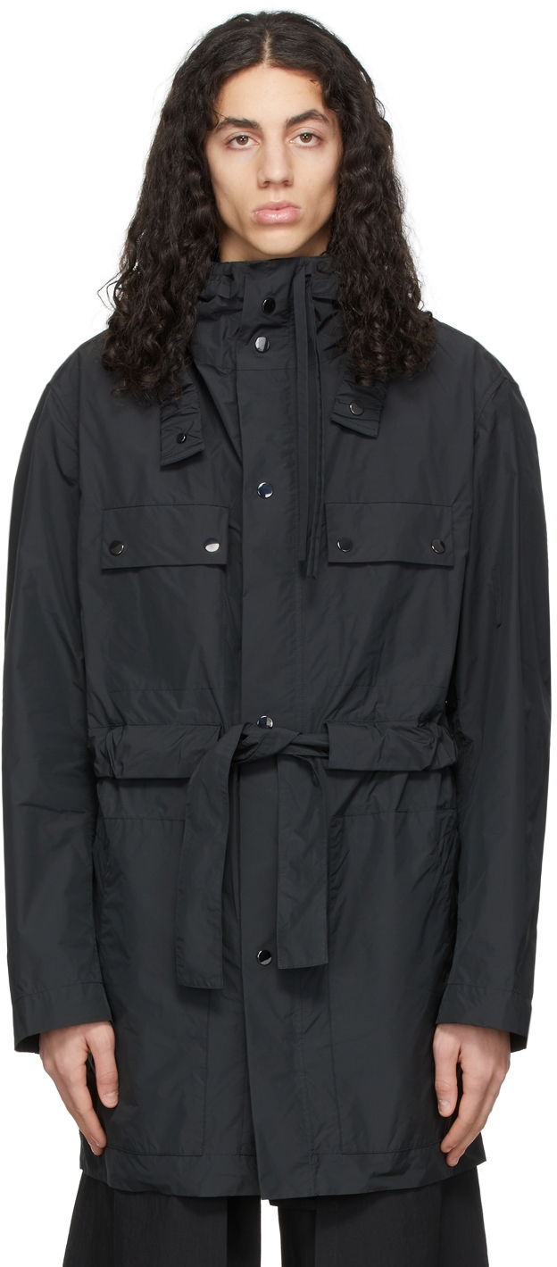 Parkas Craig Green Hooded Drawstring Waist Polyester Coat Svart | CGSS22CWOJKT14