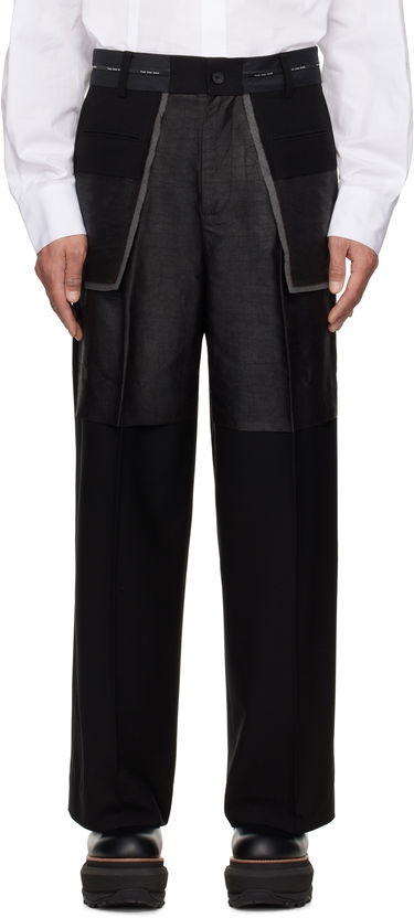 Byxor Feng Chen Wang Feng Chen Wang Deconstructed Patchwork Trousers Svart | FUS19TR05, 0