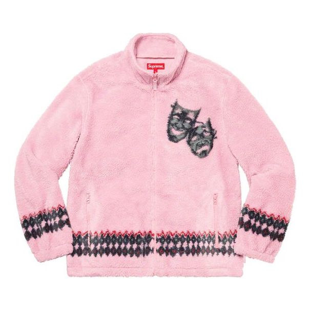 Sweater Supreme Drama Mask Fleece Jacket Rosa | SUP-SS20-388
