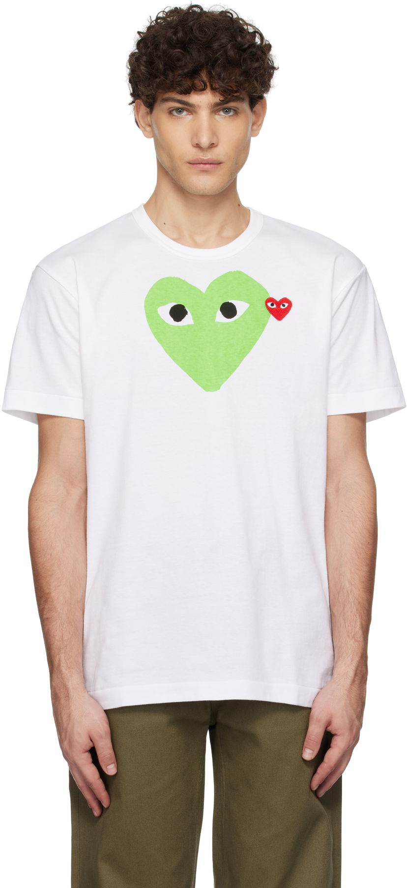 T-shirt Comme des Garçons Pastel Heart & Emblem Graphic T-Shirt Vit | AZ-T106-051
