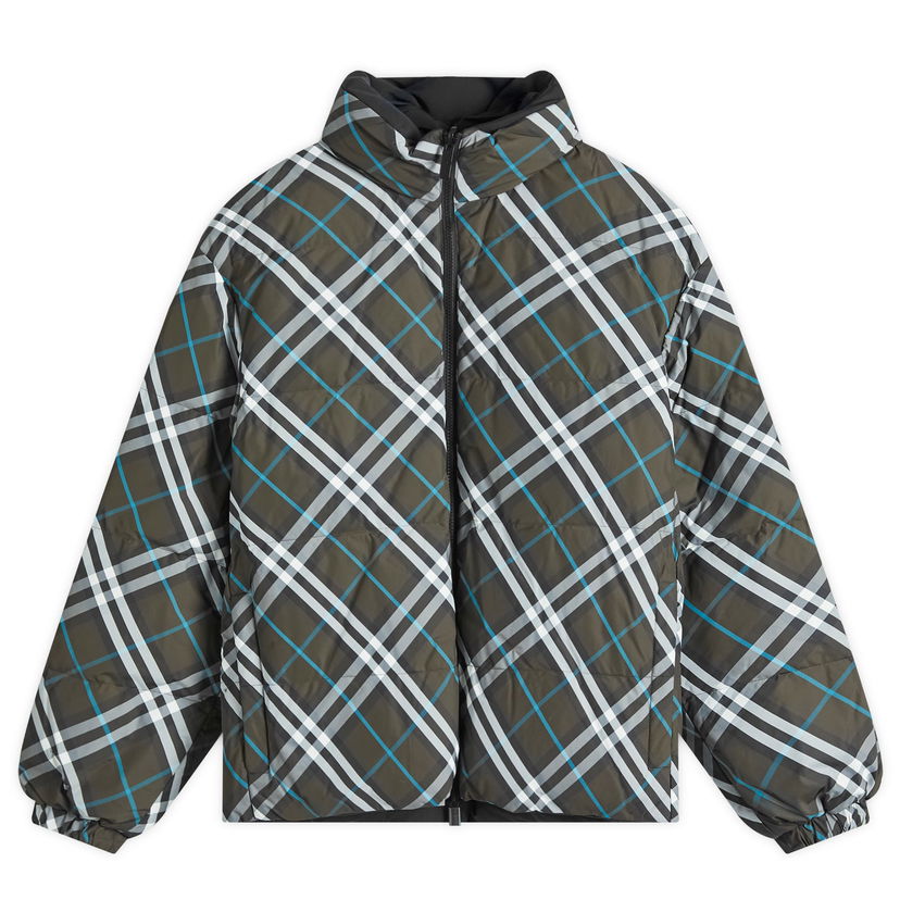 Pufferjacka Burberry Reversible Check Puffer Jacket Grön | 8103932-C1213