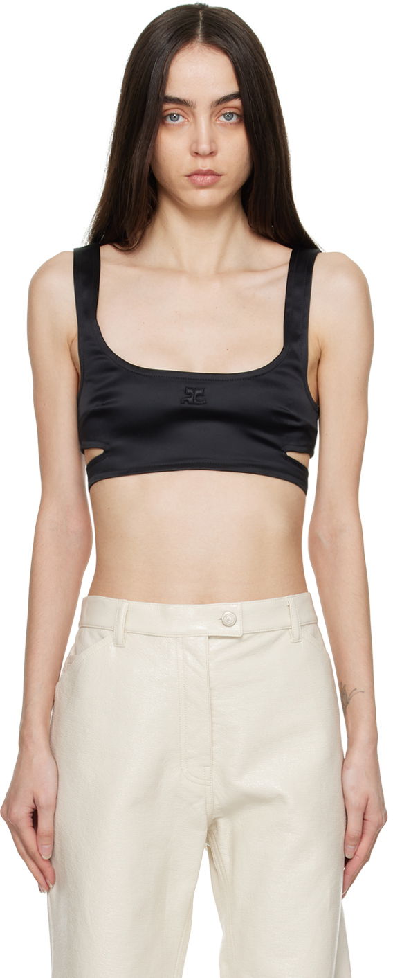 Linne Courrèges Courrèges Cutout Tank Top Svart | 322CBR014AC0017