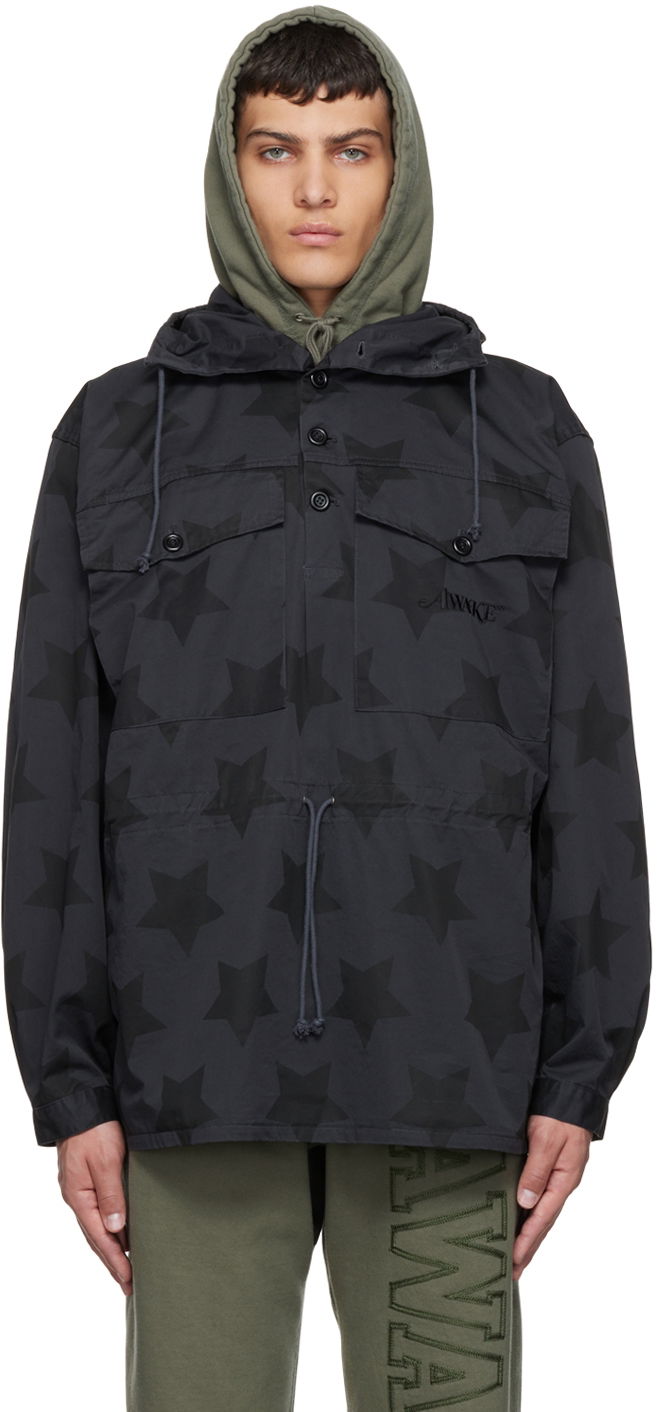 Vindjacka Awake NY Awake NY Star Anorak Svart | AWK-SP22-OW002