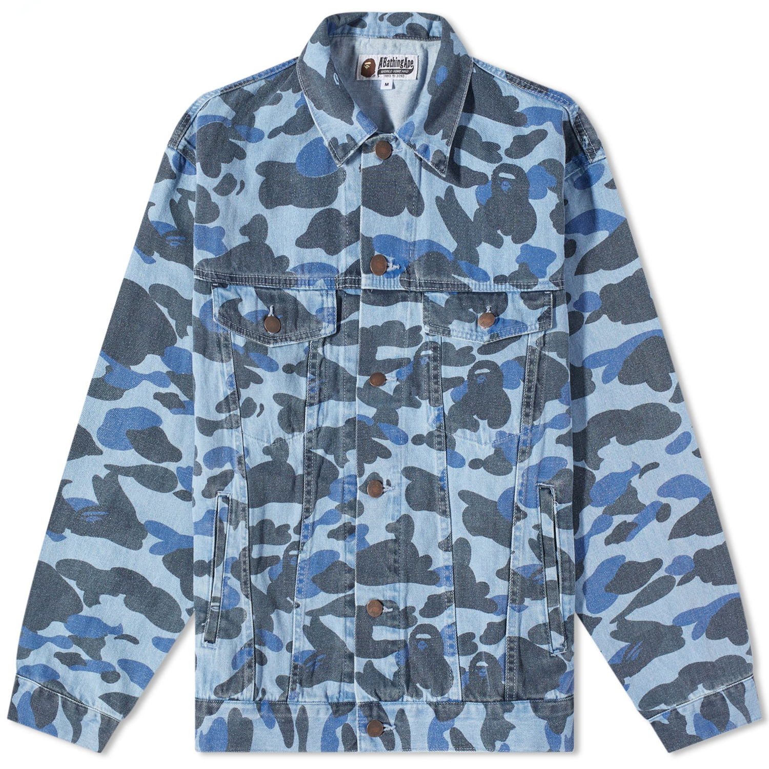 Jacka BAPE Colour Camo Over Print Denim Jacket Light Indigo Blå | 001LJJ301008M-LIGHTIND, 0