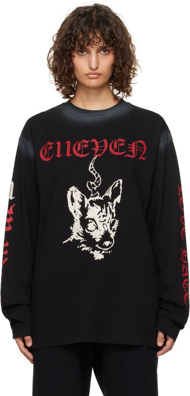 T-shirt We11done 11 Graphic Long Sleeve T-Shirt Svart | WD-TT3-24-762-U-BK, 0