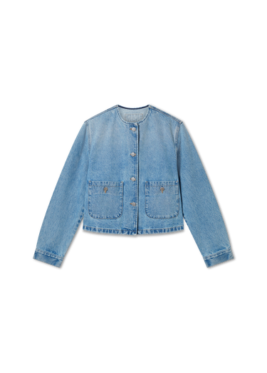 Jacka AXEL ARIGATO Collarless Denim Jacket Blå | A3051001, 0