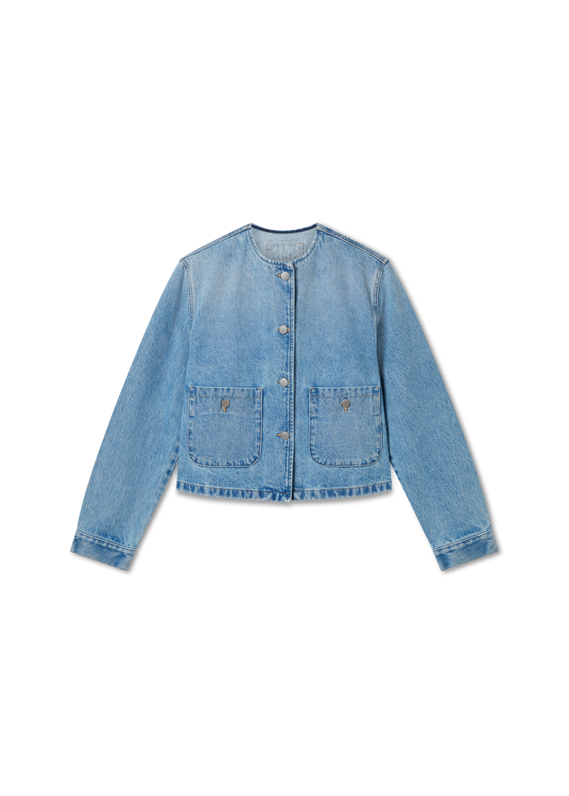 Jacka AXEL ARIGATO Collarless Denim Jacket Blå | A3051001