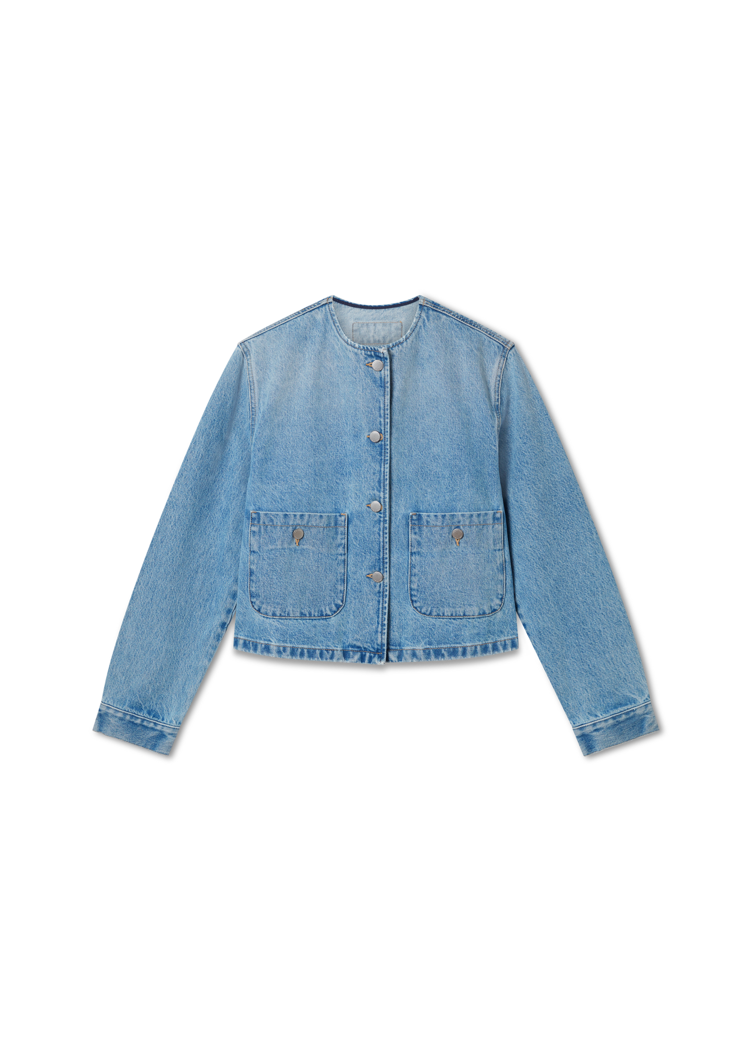 Jacka AXEL ARIGATO Collarless Denim Jacket Blå | A3051001, 0