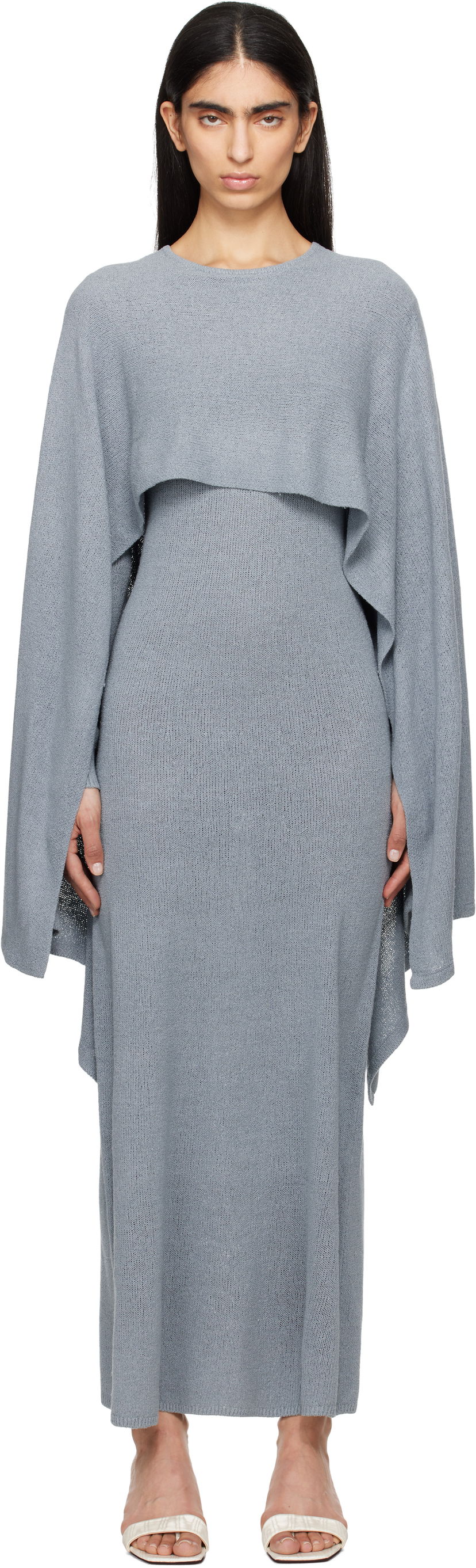 Klä TOTEME TOTEME Cape Knit Maxi Dress Grå | 252-WRD0168-YA0156