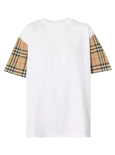 T-shirt Burberry Vintage Check Sleeve Oversized T-Shirt Vit | 8042716
