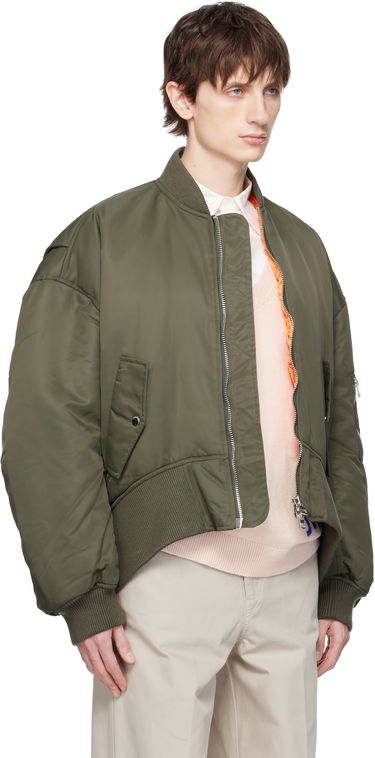 Bomberjacka JW Anderson JW Anderson Oversized Bomber Jacket with Curved Hem Grön | JK0357-PG1696, 1