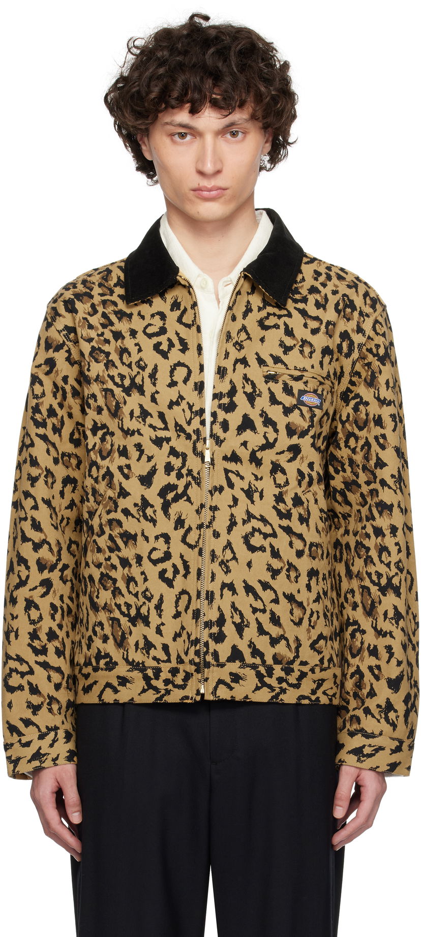 Jacka WACKO MARIA WACKO MARIA x Dickies Leopard Print Work Jacket Beige | 25SS-WMO-DC03