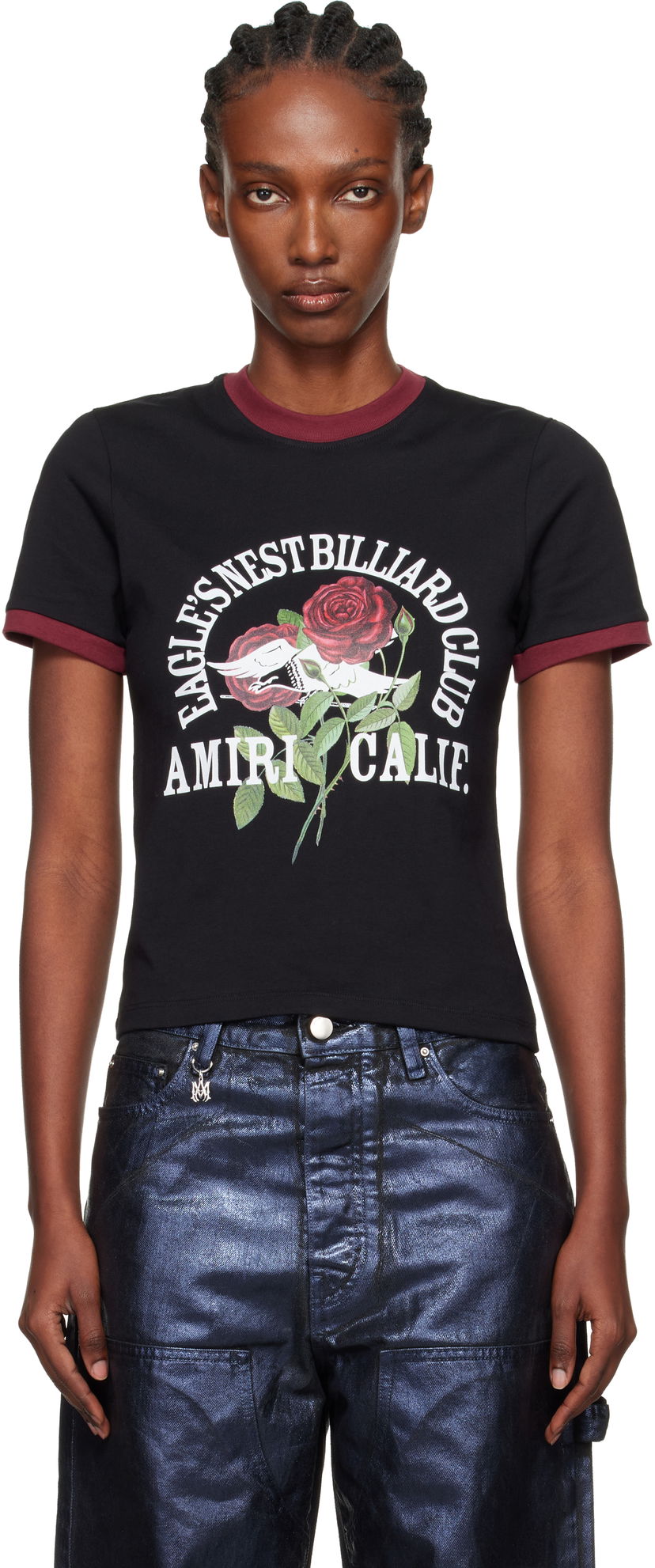 T-shirt AMIRI 'Eagle' Ringer T-shirt Svart | AWJYTE1082