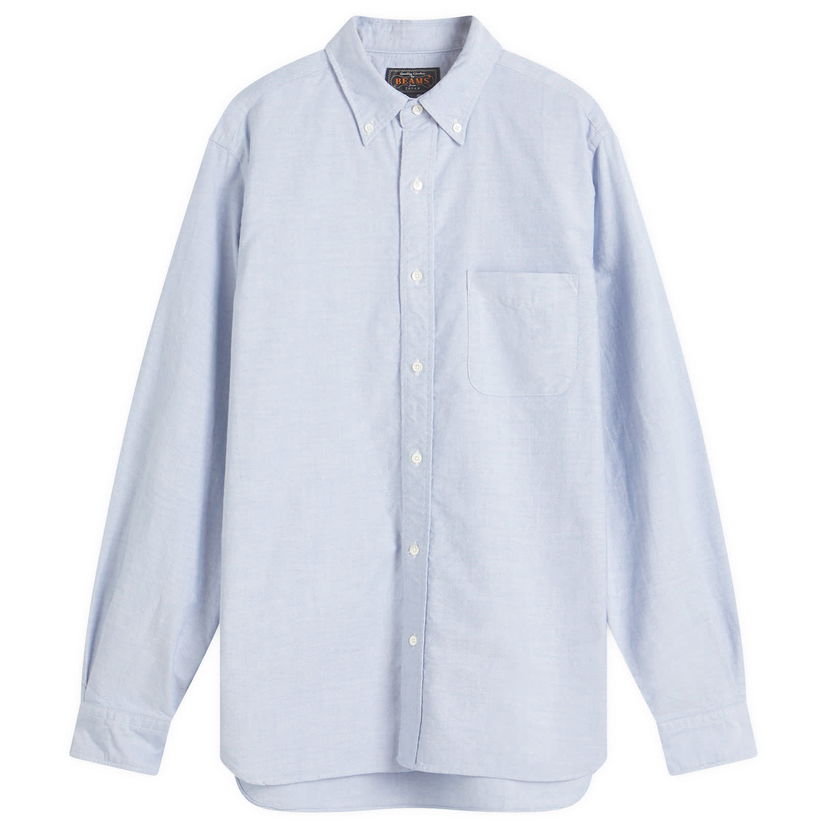 Skjorta BEAMS Beams Plus Button Down Oxford Shirt, Size Small Blå | 3811-0011-139-75