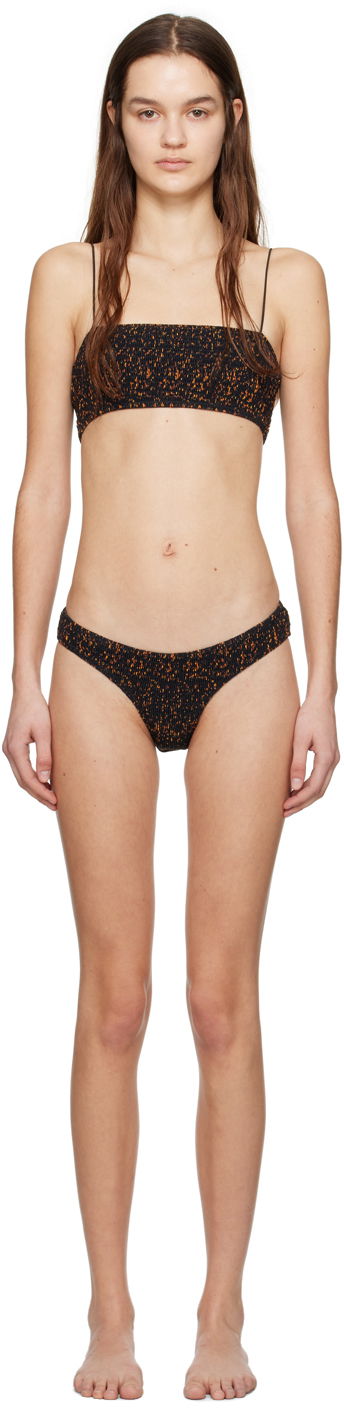 Badkläder TOTEME TOTEME Smocked Bikini Svart | 241-WSW1079/WRB2008-FB0130