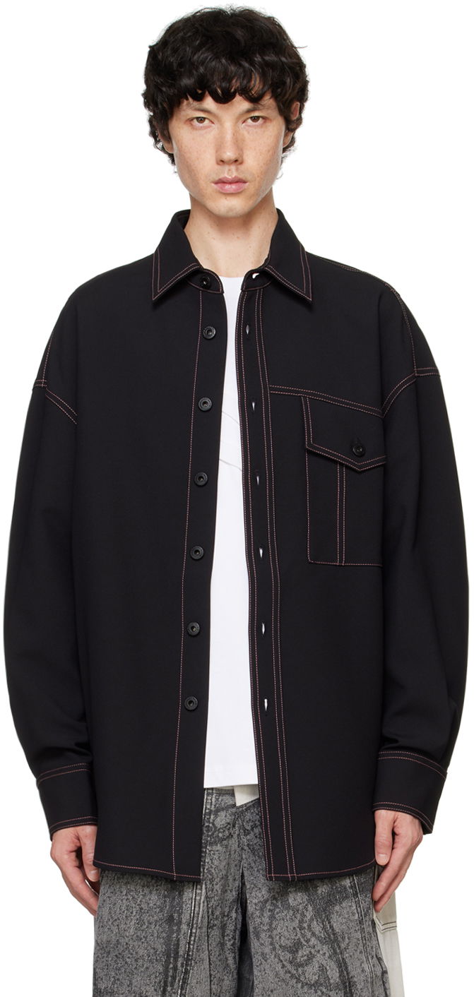 Skjorta Feng Chen Wang Feng Chen Wang Contrast Stitch Shirt Svart | FMF16SR06
