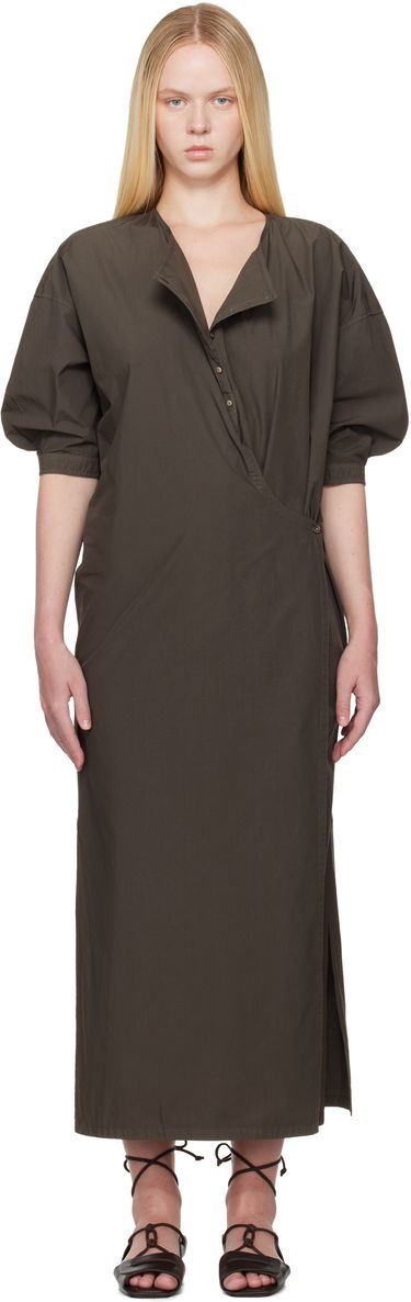 Klä LEMAIRE Lemaire Short Sleeve Twisted Midi Dress Grön | DR1100 LF1356, 0